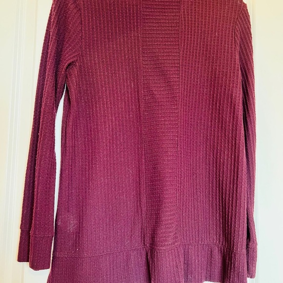 Maroon Waffle Knit Sweater - Picture 3 of 4